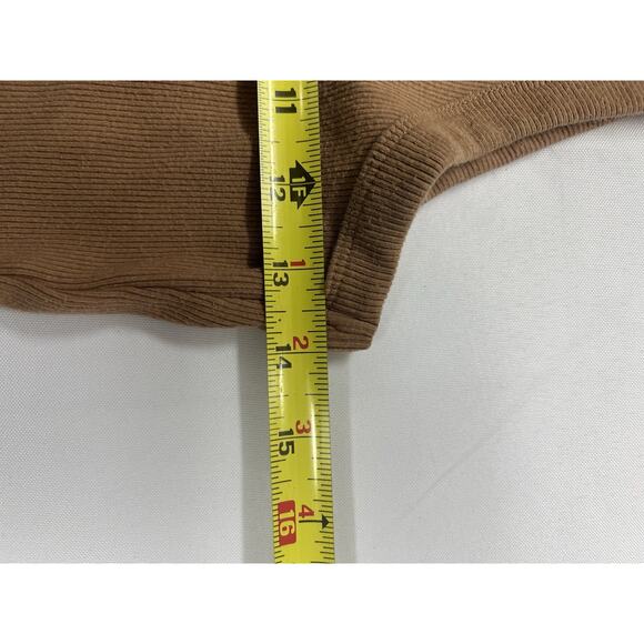 Abercrombie and Fitch A & F Essentials Scoop Neck Cropped Ribbed Tank Brown M - Picture 6 of 7